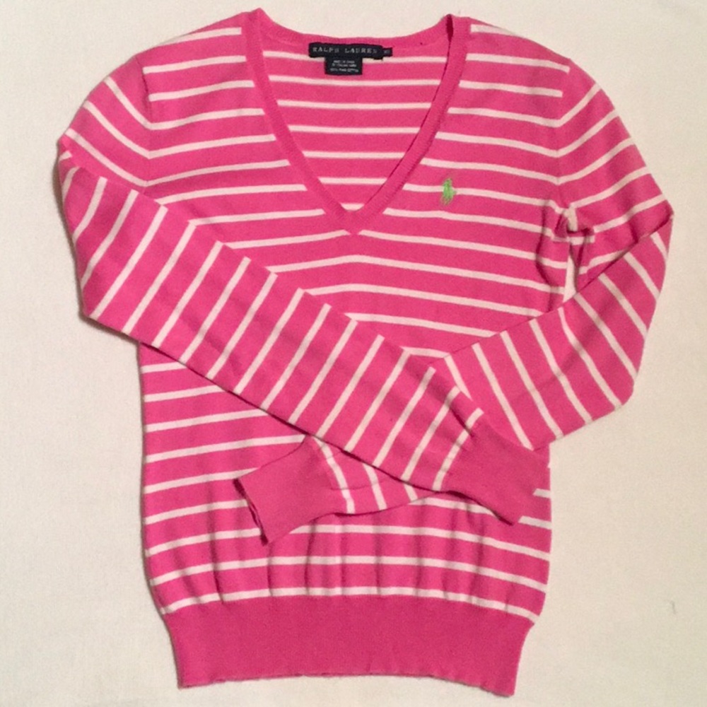 Ralph Lauren Pima Cotton Vneck Sweater sz XS